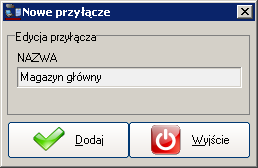 Rys. 17-2 Okno wprowadzania danych nowego przyłącza 4) Ostatnim krokiem będzie przyporządkowanie do przyłącza konkretnego licznika.