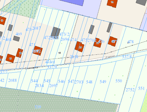 Opis działki nr 548 Działka posiada pow. 900 m2 i ma kształt rąbu.