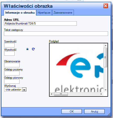 Ilustracja 35 Właściwości obrazka Multimedia Do artykułu można dodad dowolną ilośd multimediów.