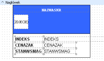 6. Przy zaznaczonych polach i etykietach (jak na rysunku powyżej), zmieniamy rozmiar czcionki na 8 pkt. 7.