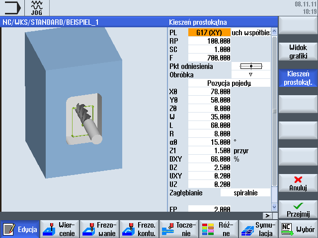 Przygotowanie programu G kodu 7.