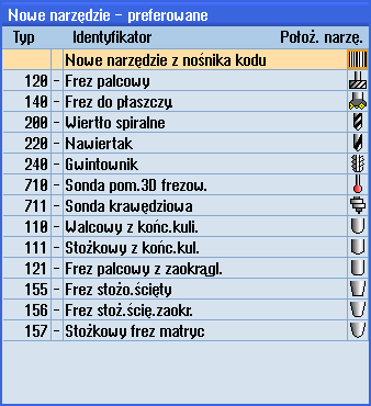 Zarządzanie narzędziami 10.5 Lista narzędzi Na liście ulubionych przy podłączeniu nośników kodu znajduje się dodatkowo jedno narzędzie.