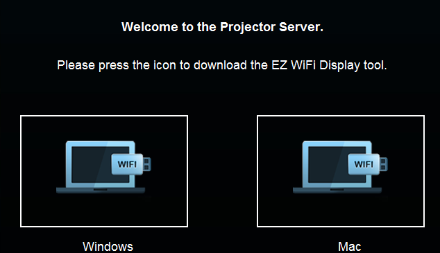 4. Pobierz oprogramowanie ASUS WiFi Projection z adresu IP, odczytasz je klikając jedną z następujących ikon.