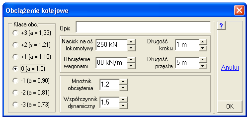 Modelowanie płyt 39.10.1. ObciąŜenia Drogowe Po wybraniu opcji Drogowe pokaŝe się plansza wyboru i definicji obciąŝeń drogowych.