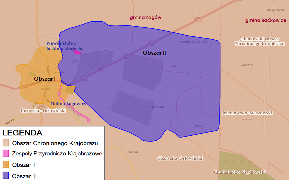 Rysunek 19 Położenie obszarów problemowych względem form ochrony przyrody Źródło: http://geoserwis.gdos.gov.pl - 2015 r.