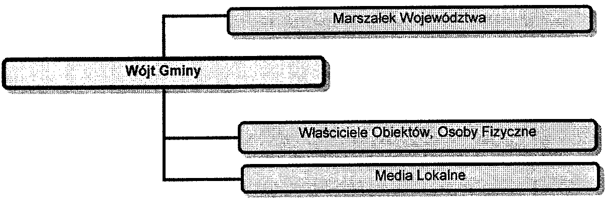 Rys. 1 Schemat zarządzania Programem usuwania wyrobów zawierających azbest z terenu Gminy Marcinowice na poziomie lokalnym.