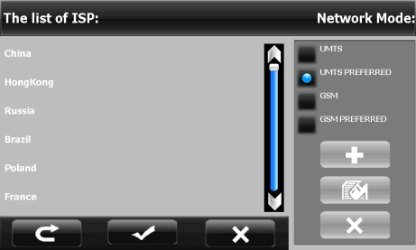 Phone ISP settings Device has many predefined providers settings included. If the phone works properly, do not change below settings.