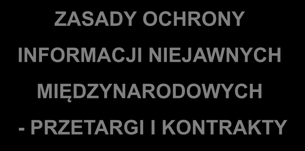 ZASADY OCHRONY INFORMACJI NIEJAWNYCH