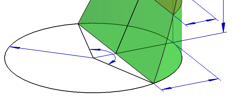 7. Objętość odcinka ścinka walca kołowego b = r( 1 cosα) α = arccosγ b γ =1 r f ( α) = sinα 1 3 sin 3 α α cosα 2 1 ϕ ( γ ) = 1 γ 3 Objętość: pełnego ścinka