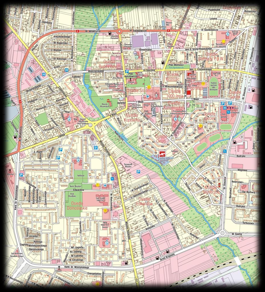 Bełchatów na mapie Polski Plac
