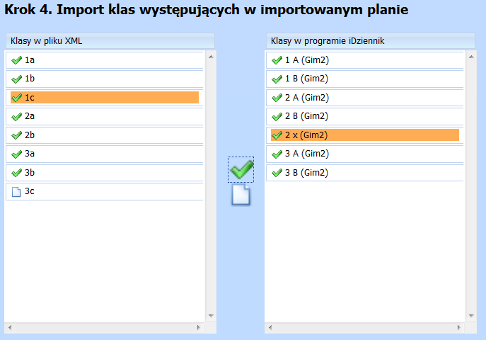 W przypadku importu danych z Planu Lekcji do programu idziennik, gdzie nie ma wprowadzonej listy nauczycieli i przedmiotów, po wykonaniu tej operacji zostaną te dane zapisane do programu.