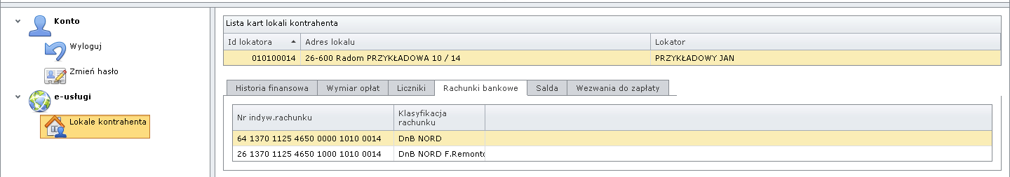 8. Liczniki wody Kliknięcie na zakładke Liczniki spowoduje pojawienie się listy liczników wody zainstalowanych w Państwa mieszkaniu/lokalu.