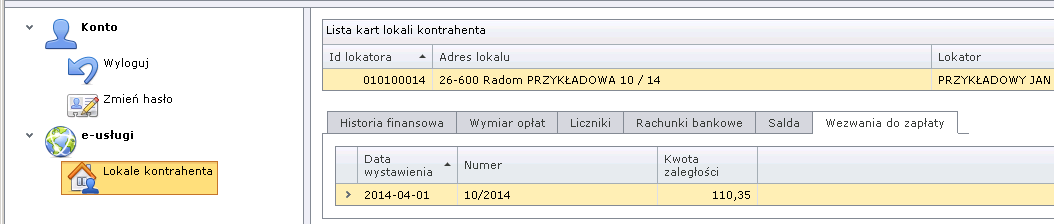 10. Salda Klikając na zakładkę Salda można uzyskać informację o stane konta wg stanu na dzień z zastrzeżeniem, że dotyczy to wszystkich dotychczas zaksięgowanych dokumentów, ponieważ wniesiona przez