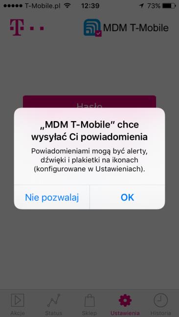 2. Instalacja aplikacji mobilnej MDM T-Mobile Dla systemu ios, aplikacja mobilna MDM T-Mobile pozwala między innymi na wykonanie szyfrowanej kopii zapasowej w sposób zaplanowany lub ad hoc wraz z
