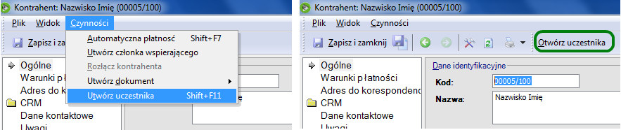 Numer w zależności od konfiguracji nadaje się automatycznie lub należy go wpisać ręcznie. Nazwa pole może przyjąć dowolną wartość.