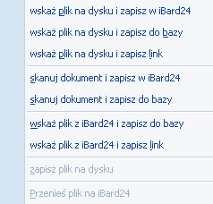 Dodanie nowego załącznika jest możliwe przy użyciu przycisku Użytkownik może wybrać opcję:.