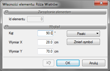 Narzędzia projektu 18.5 RÓŻA WIATRÓW 18.5.1 Wprowadzanie Róży wiatrów 18.5.1.1 Wstawianie róży wiatrów punktem Dla rysowanego projektu istnieje możliwość wprowadzenia Róży wiatrów.