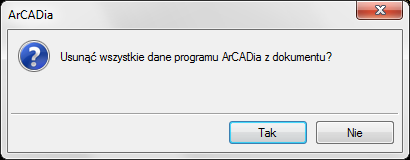 Opcje 3.3 SPŁASZCZ DOKUMENT Przy przenoszeniu dokumentu do innego programu typu CAD, który nie posiada żadnego modułu branżowego systemu ArCADia, należy przed przekazaniem pliku rozbić go. 3.3.1.