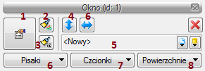 Stolarka okienna i drzwiowa 7.1.2 Edycja okien Po zaznaczeniu okna można je przesuwać, kopiować, usuwać, zmieniać właściwości i kierunek opisów.