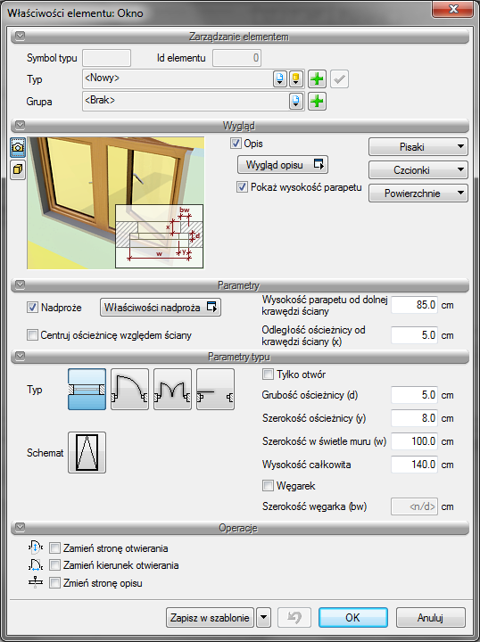 Stolarka okienna i drzwiowa Wywołanie: Program ArCADia: Wstążka Architektura grupa logiczna Budynek Wstaw okno Program AutoCAD lub ArCADia-INTELLICAD: Pasek narzędziowy ArCADia-ARCHITEKTURA Wstaw