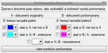 Podstawy działania programu WSKAZÓWKA: Można porównać wyłącznie dokumenty wywodzące się z tego samego pliku, kolejne wersje zapisywane pod różnymi nazwami.