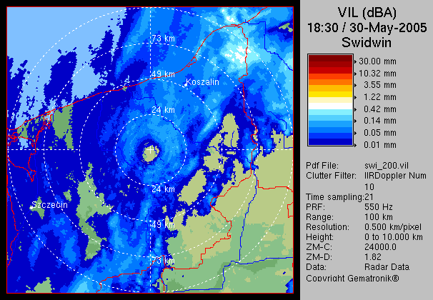 VIL (Vertical Integrated Liquid) Wodność scałkowana w pionie Zadaniem produktu jest natychmiastowe oszacowanie