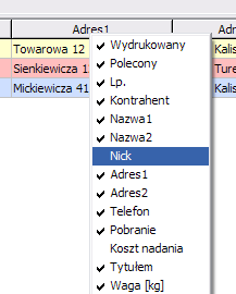 Jeżeli chcesz wprowadzać dane tylko przy pomocy tego okna zaznacz w opcjach (przycisk znajduję się na pasku pod tabelą) Ukrywanie kolumn Jeżeli nie korzystasz ze wszystkich kolumn, możesz je ukryć.