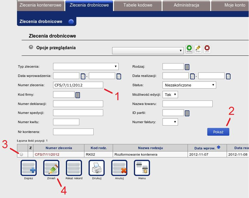 1. ZŁOŻENIE TOWARÓW BĘDĄCYCH POD DOZOREM CELNYM a) Kierowca zobowiązany jest do posiadania wydrukowanego zlecenia lub nr zlecenia.