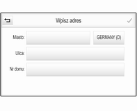 56 Nawigacja Szczegółowy opis punktów POI zawiera sekcja Wprowadzanie punktów POI poniżej. Wybrać jeden z celów podróży. Wyświetli się szczegółowy widok celu podróży.