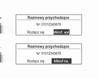Telefon 153 Zestaw głośnomówiący Odbieranie połączeń Jeśli na telefon komórkowy podłączony za pośrednictwem Bluetooth przyjdzie połączenie, odtwarzanie bieżącego utworu zostanie przerwane i rozlegnie