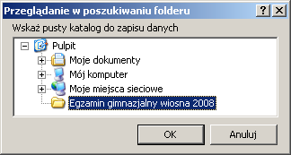 Rys.32 Kończąc pracę z programem naleŝy wyeksportować dane do pustego folderu, uŝywając polecenia z menu OKE -> Utwórz plik dla wskazanej szkoły.