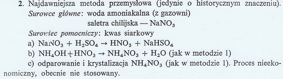 Wytwarzanie azotanu amonu Przykład wariantów koncepcji otrzymywanie amoniaku jako produktu ubocznego w gazowniach, a kwasu azotowego