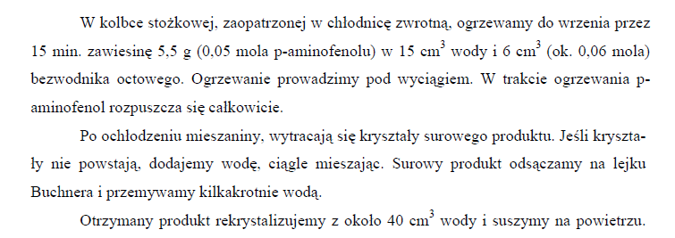 Otrzymywanie paracetamolu