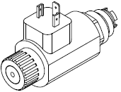 F002 z mechanizmem centrującym do neutralnego położenia za pomocą sprężyn i z zatrzaskami w skrajnych położeniach F005 z mechanizmem centrującym do