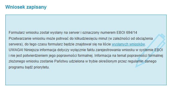 Jeśli chcesz nanieść zmiany w formularzu Elektronicznej Aplikacji kliknij Powrót, jeśli chcesz złożyć Elektroniczną Aplikację kliknij Złóż Aplikację.