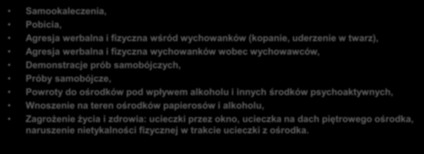 ZESTAWIENIE Wydarzenia drastyczne w okresie wrzesień 2013 marzec 2014 r.