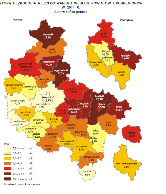 Stopa bezrobocia w poszczególnych miesiącach 2013 roku w Wielkopolsce styczeń 10,5% lipiec 9,5% luty 10,8% sierpień