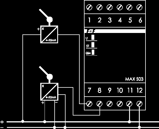 Ideowy schemat podłączenia przetworników analogowych różnych typów. KOMUNIKACJA Z PC Sterownik współpracuje z komputerem PC z systemem Windows 2000, Windows NT, Windows XP, Windows Vista i Windows 7.