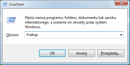 Przykład ręcznej instalacji bez Autorun: 1. Kliknąć na Start 2. Kliknąć na Wszystkie programy. 3. Proszę otworzyć punkt Akcesoria. 4. Proszę wybrać pozycję Uruchom. 5.