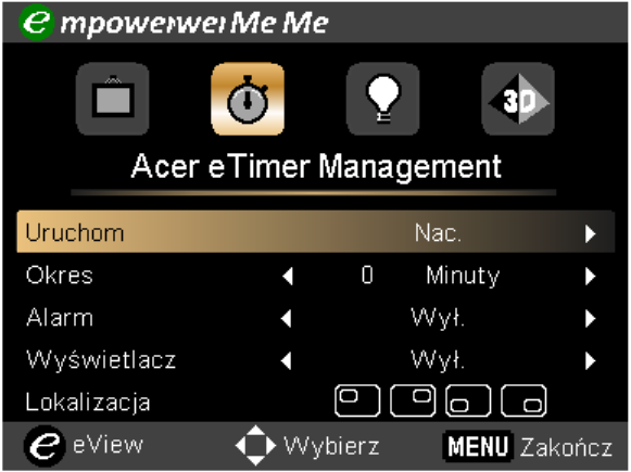 17 Acer Empowering Technology Empowering Key Acer Empowering Key udostępnia cztery unikalne funkcje Acer: "Acer eview Management", "Acer etimer Management", "Acer epower Management" i Acer e3d