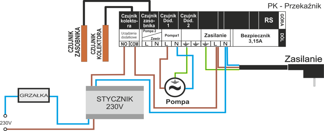 Następnie wybiera się przedział czasowy, w którym funkcja ta będzie aktywna (za pomocą funkcji od godziny oraz do godziny ). IV.f.3) IV.e.3) Grzałka Grzałka spełnia funkcję elektrycznego podgrzewania zbiornika.