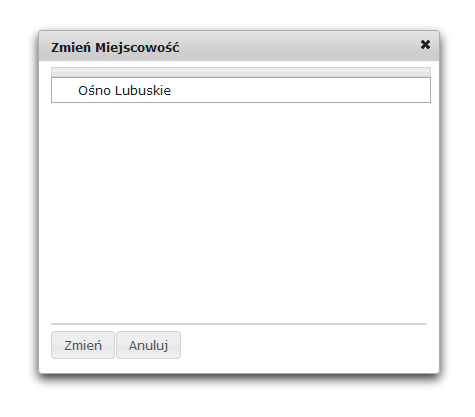 RYSUNEK 3 ZMIEŃ TERYT RYSUNEK 4 ZMIEŃ MIEJSCOWOŚĆ Okno otwierane przyciskiem obok pola TERYT umożliwia wskazanie jednostki terytorialnej GUS dla jednostki organizacyjnej.