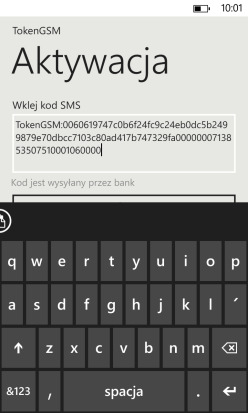 6. Pierwsze uruchomienie (aktywacja) TokenaGSM Po zainstalowaniu TokenGSM wymaga aktywacji.