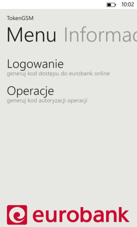 Po ustaleniu PIN-u wyświetlana jest karta, która zostaje przypisana do hasła ustalonego przez Użytkownika. W przypadku tokena w wersji Java informacja o karcie jest wyświetlana w wersji tekstowej, np.