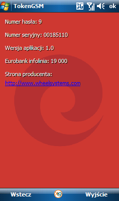 Od tego momentu każdorazowe otwarcie aplikacji TokenGSM wymagać będzie podania nowego numeru PIN. 7.