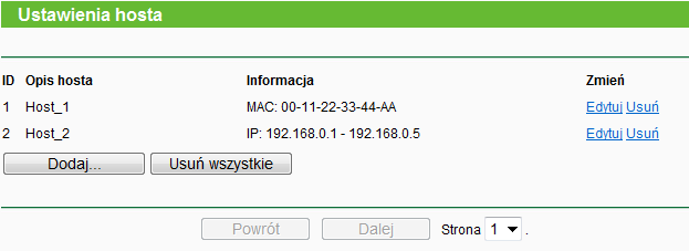 Wprowadź nazwę w pole Nazwa reguły (na przykład Reguła_1). Nazwy reguł nie mogą się powtarzać. W menu Host wybierz Host_1. W menu Cel wybierz Cel_1. W menu Harmonogram wybierz Harmonogram_1.