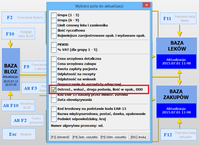 Pakiet zmian w systemie KS- - lipiec 2015 r. KS- III. Zmiany dotyczące ustawy zmieniającej ustawę Prawo farmaceutyczne Baza KS-BLOZ została rozbudowana o dodatkowy wskaźniki Odmowa realizacji.