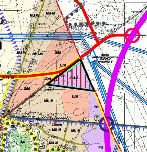 12. ZGODNOŚĆ PROJEKTU MIEJSCOWEGO PLANU ZAGOSPODAROWANIA PRZESTRZENNEGO Z INNYMI DOKUMENTAMI KSZTAŁTUJĄCYMI PRZESTRZEŃ GMINY Podstawowym dokumentem kształtującym przestrzeń omawianych terenów jest