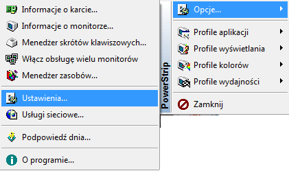 1. Instalacja programu PowerStrip Do obsługi przejściówki niezbędny jest program PowerStrip. Program ten należy ściągnąć z internetu, jest on darmowy.