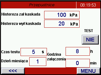 Ciśnienie graniczne - 700 kpa - Ciśnienie graniczne. Przekroczenie ciśnienia na tłoczeniu powyżej zaprogramowanej wartości spowoduje wyłączenie awaryjne pomp.